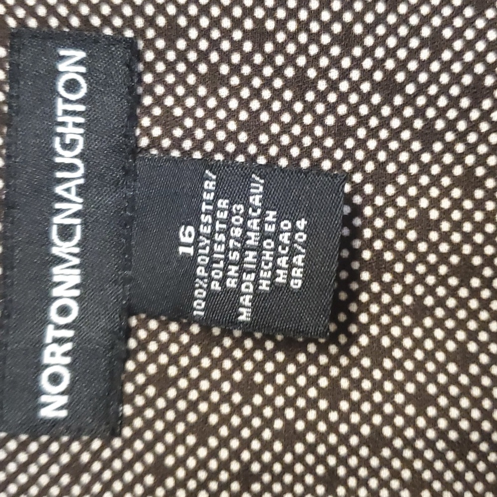 Norton McNaughton Brown Button Down Blouse Size 14-16 - Picture 2 of 7
